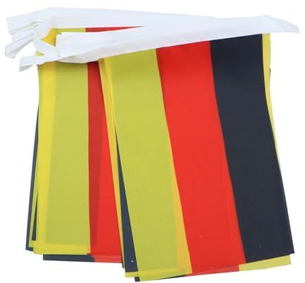 AZ FLAG Guirlande Allemagne 4 m 20 drapeaux Polyester Léger 15x10 cm | Usage intérieur et extérieur Guirlande de drapeaux allemand Deutschland drapeaux cousus sur un ruban renforcé