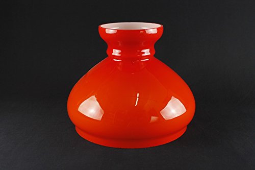 Paralume BOMBATO rosso originale anni 50 campana vetro di ricambio - Ø 24,4 cm