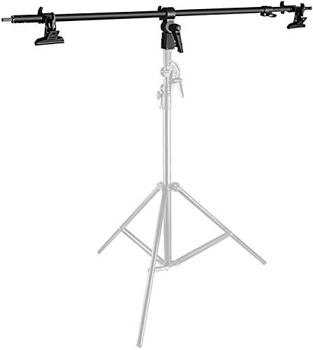 Photo Studio Extensible Boom Arm Bras 98-180cm, Trépied Arm Télescopique Barre de Fixation avec Pinces Réglablepour Photo Vidéo pour Réflecteurs