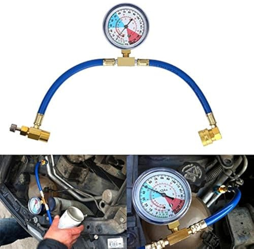 R134A A/C Auto Condizionamento Recharge Refrigerante Kit Tubo di Misurazione Adattatore di Ricarica con Calibro