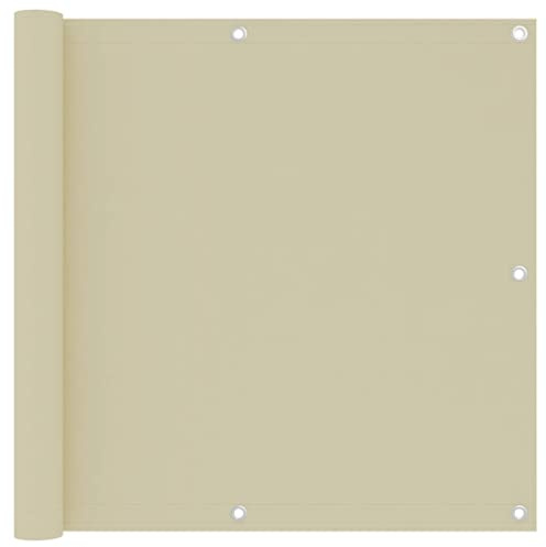 vidaXL Balkon Sichtschutz Bespannung Terrasse Windschutz Sonnenschutz Balkonbespannung Balkonverkleidung Creme 90x300cm Oxford-Gewebe