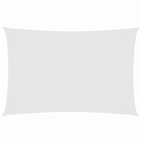 vidaXL Parasole a Vela Ombra Tenda da Sole Elegante Moderna Anti UV Giardino Frangisole Terrazza Balcone Oxford Rettangolare 2x5 m Bianco