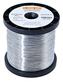 Aluminium Blankdraht Ø 0,50 bis 3,00 mm, Basteldraht, Schmuckdraht Durchmesser in mm 0,50 Länge/Gewicht 250g / ca. 490m