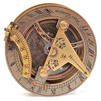 Vimal Nautical Astrolabe Cadran solaire Marron antique 5,2 cm Boussole