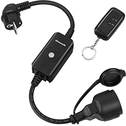 DEWENWILS Prises télécommandées avec télécommande extérieure - Prise télécommandée programmable pour l'extérieur - IP44 - Avec télécommande pour décoration de vacances