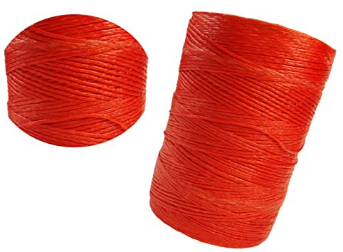 Perlin 10m Wachsband 1mm Sattlergarn Lederfäden Nähgarn Geflochtet 100% Polyester Wachsfaden Forellenfäden Nähen Handnähgarn Handwerk (Rot)