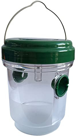 ACSUZ Piège à Guêpes à énergie Solaire LED Piège à Mouches à Fruits Suspendu avec Contrôle à Double Entrée Tueur De Guêpes Apicoles pour Parc De Jardin,Vert
