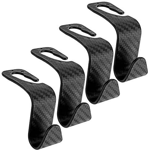Yolev Auto Kopfstützen Haken 4 Stück - Tragbare Autositz Rückenlehnen Organizer Halter für Verschiedene Modelle, Einkaufen, Reisen - Autozubehör aus Kunststoff