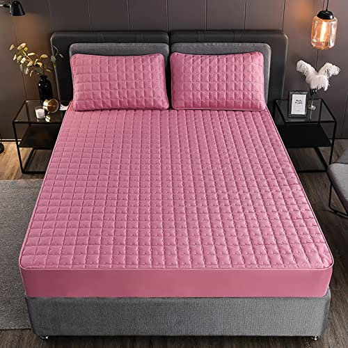 JIANINGHOME Bezug mit vollelastischem Rand,48x74cm/2pcs,Spannbetttücher，Tagesdecke Baumwolle Bettüberwurf Patchwork inkl,aus Atmungsaktive Gesteppte Decke,rot