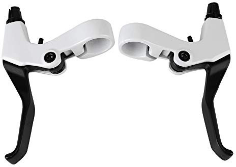 BOROCO Bremshebel Fahrrad,1 Paar Universal Mountainbike Fahrrad Bremsen,Weiß Anti-Rutsch Fahrrad Bremse Lenker Fahrrad Zubehör für Mountainbike,Rennrad (13x9 cm)