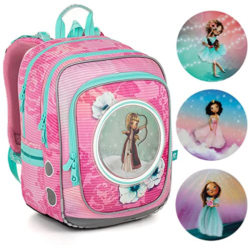 TOPGAL Schulrucksack für Mädchen ab - 1. Klasse - ENDY 23005 (Prinzessinnen)