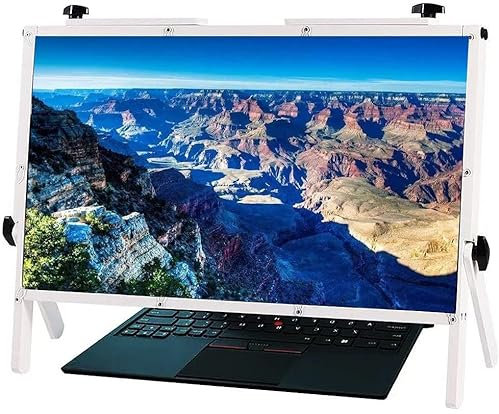 CAZARU Laptop-Bildschirmlupe Desktop-Bildschirmlupe, 22-Zoll-praktisches faltbares Projektionsdisplay, kompatibel mit Laptops, iPads, Mobiltelefonen, Weiß