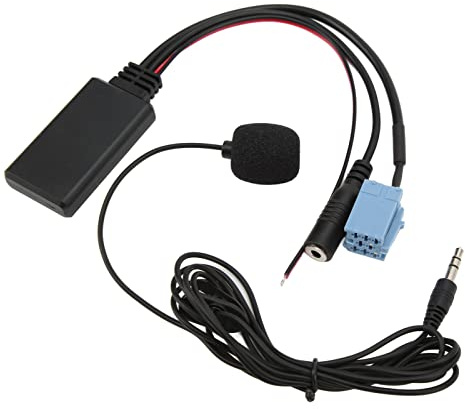 KIMISS Bluetooth Aux In Adapter Autoradio Kabel ABS Metall Bluetooth5.0 Aux In Kabel 3.5mm Klinke Iso 8Pin 7 607 897 093 Freisprechmikrofon Ersatz für für