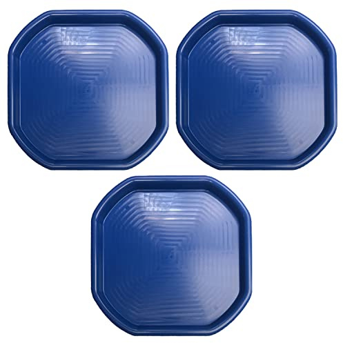 CHPL Fun Play Sand Pit Tray Plastic Small Mixing Tray 70cm x 70cm Assorted Tuff Tray Messy Activities For Cement Mortar and Sand Plastering - (Set Of 3, Blue)
