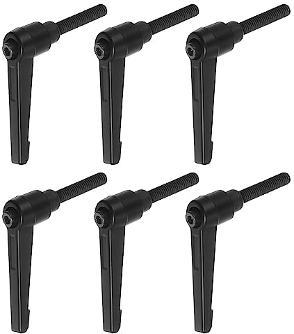QUARKZMAN 6uds Ajustable Sujeción Palanca Manijas M6 x 40mm Macho Rosca Perno Perillas Giratorio Tornillo Bloqueo Rápida Liberación Trinquete Pulsador Botón Mango, Negro