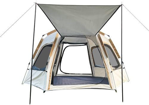 Camping Zelt mit sofortiger Einrichtung, Tragbares sechseckiges Faltzelt im Freien, 4/6/8/10 Person wetterfestes Zelt, Vollautomatisch, Aufstellen in 60 Sekunden, verdickte Belüftung ( Size : 240*240*