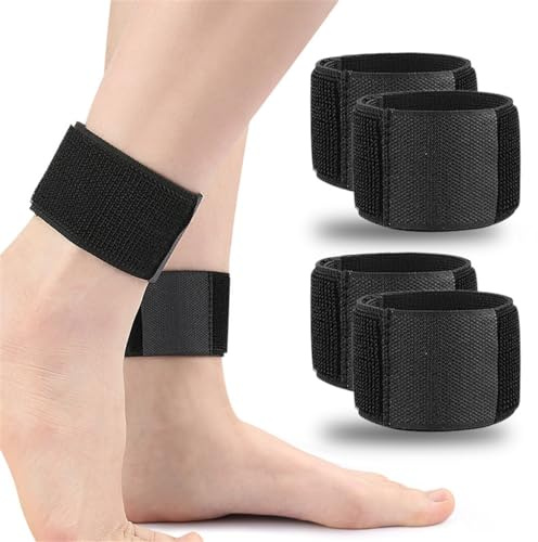 Soporte para tendinitis de Aquiles, 2 pares de correas de compresión ajustables para hombres y mujeres, soporte elástico para tendón de Aquiles, esguinces, dolor de Aquiles, deportes, correr, ciclismo