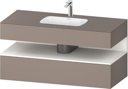 Duravit Qatego lavabo encastrado con base de lavabo consola, 1200x550x600mm, nicho blanco supermatt, QA4787084, Color: Basalto