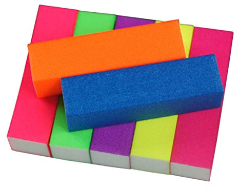 Healeved 10 Esponjas Pulidoras de Uñas, Bloque de Lijado Lavable de 4 Caras para Manicura y Pedicura en Casa Color Aleatorio