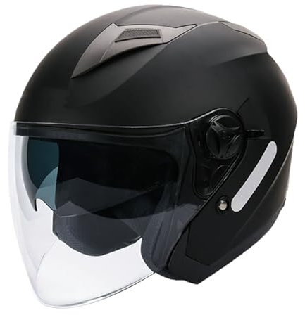 JATIBOSH Jet-Helm mit Sonnen-Visier, Roller-Helm für Frauen und Herren Im Edlen Vintage-Look, Qualität Nach ECE-Norm