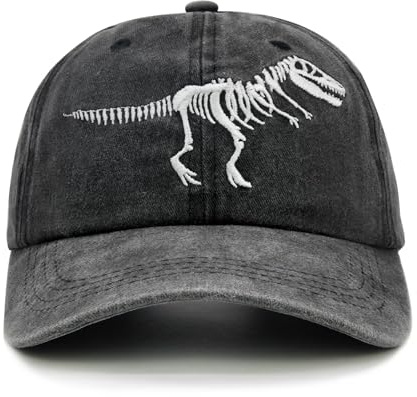 Cappello per bambini con teschio e dinosauro per bambini dai 2 agli 11 anni, regalo di compleanno per Toldder, Nero , Taglia unica