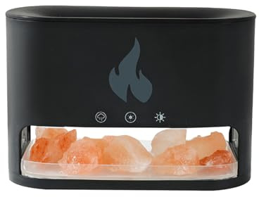 Salt Lamp Flame Diffuser - Flame Oil Diffuser, Salt Lamp Diffuser | 7 Colours of Flame, Silent Oil Diffuser, Flame Humidifier, Fire Diffuser