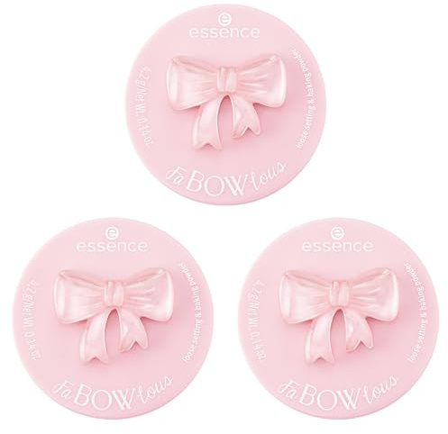 essence FaBOWlous loose setting & baking powder, Nr. 01, Transparent, mattierend, natürlich, transluzent, matt, vegan, ölfrei, ohne Parabene, Nanopartikel frei, 3er Pack (3x4.2g)