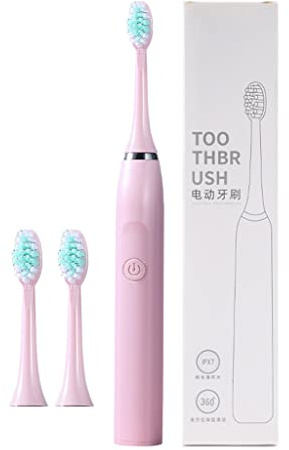 Ultrasonic Electric Toothbrush 5 Modes AA Battery Operated Sonic Toothbrush 3 Brush Heads 19800 Vibrations Per Minute