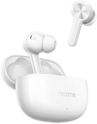 realme Buds T200x TWS Earbuds with Mic | 12.4mm Bass Drivers | 25dB ANC | 48H Playback | Bluetooth 5.4 | 45ms Low Latency | IP55 Rated | Dual Device Connect | Google Fast Pair (Moonlight White)