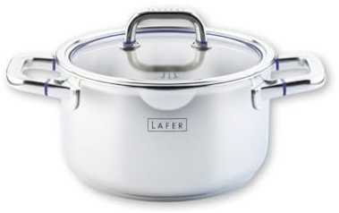 Johann Lafer – Kochtopf Induktion - Fleischtopf 20 cm 3 L Edelstahl mit Glasdeckel | Akkutherm-Speichersystem & Öl-Dosiersystem | Backofen & Spülmaschine geeignet