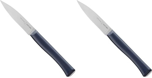 OPINEL - N°225 Couteau d'Office Intempora - pour Trancher, Éplucher, Émincer, Peler - Lame Inox Rigide - Manche Polyoxyméthylène Robuste - Fabrication Française (Lot de 2)