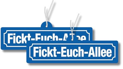 2x Duftbaum mit FICKT-EUCH-ALLEE Motiv, Wagen lustig Duftspender, Duftbaum Auto tuning, Lufterfrischer, Duftanhänger Auto Set, Autoduft, Scherzartikel