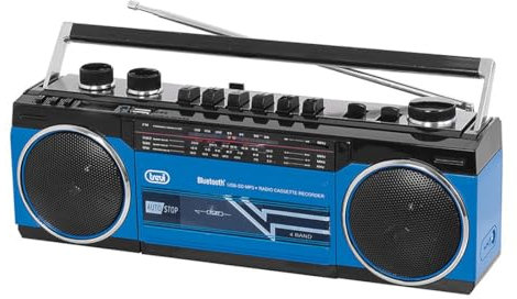 Trevi RR 501 BT estéreo Boombox Altavoz portátil Bluetooth, USB, SD, MP3, Azul