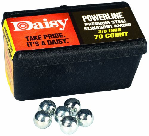 Daisy Outdoor Products 988183-446 Schleuder-Munition aus Stahl – eingeschlossene Blister (schwarz, 3/8 Zoll)