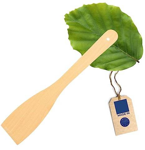 Pfannenwender, 30 cm, hitzebeständig & plastikfrei, keine Kratzer in beschichteten Pfannen, kein Plastik im Essen, 100% Naturprodukt, Buchen-Holz