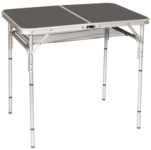 Bo-Camp fällbord i aluminium, campingbord, sidobord, fällbart bord, bagagebord, 4 höjder