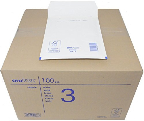 100 Stück aroFOL CLASSIC Luftpolstertaschen Größe 3 / A6 / 17,0 x 22,5 cm / weiß