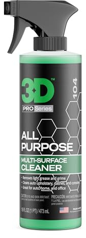 3D All Purpose Cleaner – High-Performance Interior & Exterior Car Cleaner for Vinyl, Leather, Plastic, Fabric, Carpet & More - 16 oz