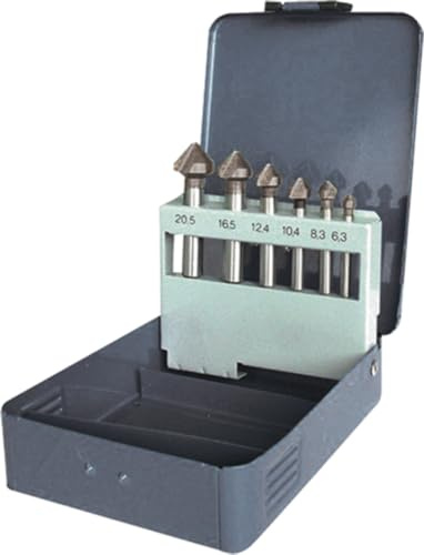 Leman 808.000.06 Coffret de 6 Fraises coniques HSS 6,3/8,3/10,4/12,4/16,5/20,5 mm