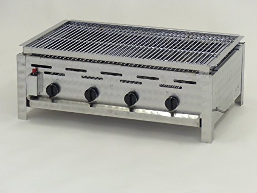 Gasgrill/Gastrobräter für Erdgas mit Lavasteineinsatz