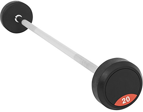 GORILLA SPORTS® Gummi Langhanteln - 10kg, 12,5kg, 15kg, 20kg, 25kg, 30kg, 35kg, 40kg, 45kg, 50kg Gewichte, mit/ohne Ablage, Stange verchromt und gerändelt - Rubber Barbells, Hantelset, Langhantel Set