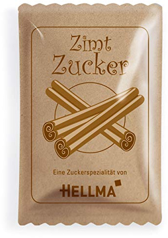 Hellma Zimt-Zucker, Zucker, Portionszucker, Feinzucker, Zuckerwürfel, für Gastro, Hotel, Büro, Kantine, 600 Stück á 8 g