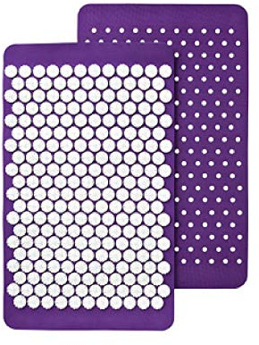 Spoonk AcuOM Acupressure Mat, Purple - Center & Calm Your Mind, Ease Muscle Stiffness & Pain - Light, Portable & Easy to Clean - Made from TPE Recycling Material - Travel Bag Included