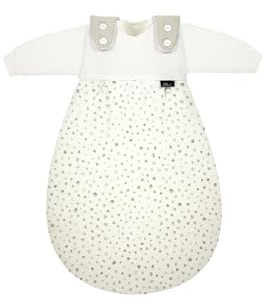 Alvi Baby-Mäxchen 3-teilig Baumwolle Aqua Dots - Beige 62/68 | Baby Schlafsack Set mit 2.5 TOG, Sommer- und Winterschlafsack sowie mitwachsendem Schlafsystem aus Baumwolle