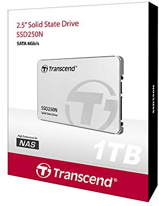 Transcend SSD250N 1 TB 2.5 Inch SATA III 6 Gb/s Internal Solid State Drive (SSD) 3D TLC NAND built for NAS System (TS1TSSD250N)