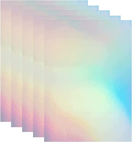 20 fogli formato A4, olografici, trasparenti, pellicola laminata a freddo, con glitter, fogli per plastificatrice, rivestimento olografico, autoadesivi.