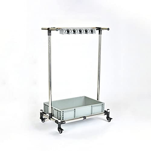 SHIJINHAO Besen- Und Mopphalter, Abnehmbarer Aufbewahrungsständer Für Bodenwischer, Werkzeugaufbewahrung Im Reinigungswagen Benutzt Für Schule, Krankenhaus (Color : Silver, Size : 5 Tow 6 Hooks)