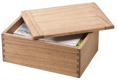 KIRIGEN Holz Stash Box mit Deckel Dekorative Boxen für Handwerk, Nähen, Andenken, Speicher hölzerne DIY Storage Box Stash Schmuck hölzerne Boxen für Home Office Storage gelb-braun