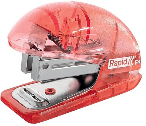 Esselte Rapid Mini Stapler, Top Loading, 10 Sheet Capacity, Integrated Staple Remover, Small, Home, Office, School Use, Staples Included, Colour'Breeze Range, Coral 5001531