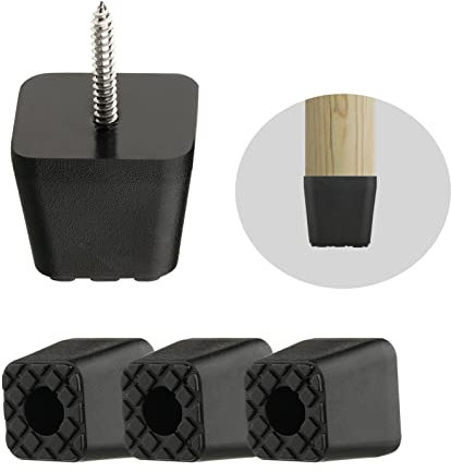 通用 möbelfüße schwarz die Möbel perfekt vom Boden fernhalten Quadratisch Gummipuffer Elastikpuffer Gummifüße Schutz Möbel, Tisch（mit Schrauben Möbelgleiter ） (32)